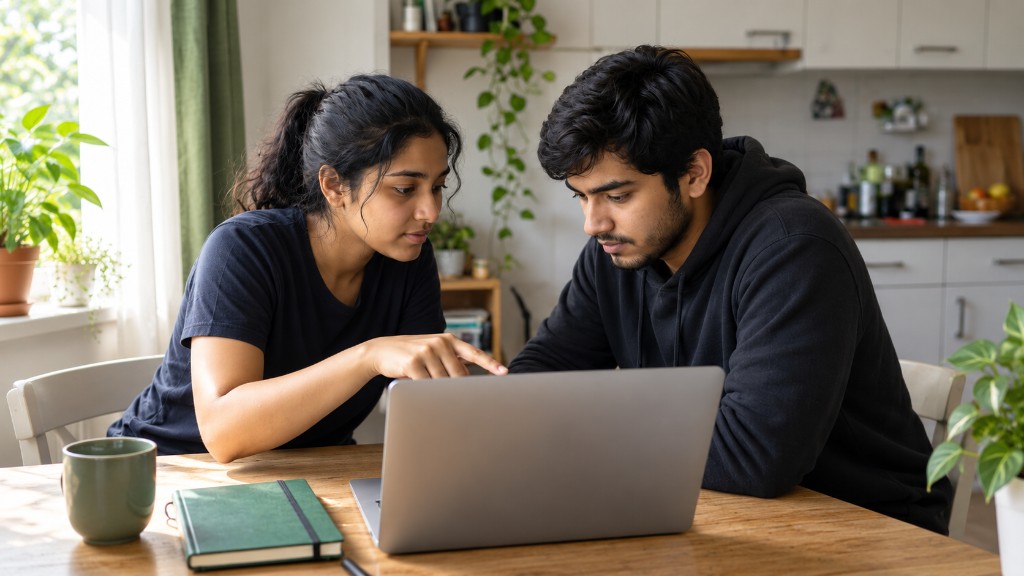 Deux apprenants regardent ensemble une première page web
